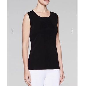 Misook Crew Neck Knit Tank Top, Black XL